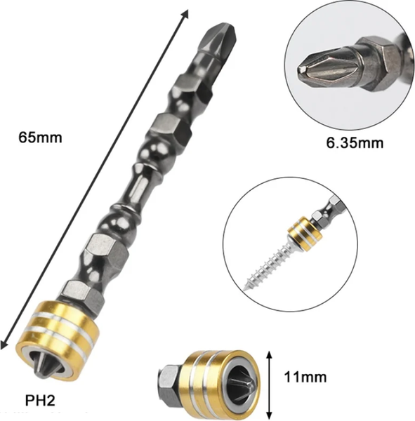 Изображение товара Набор бит Deli PH2x65мм / EDL255065 (10шт)