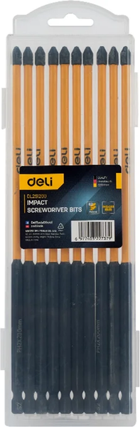 Изображение товара Набор бит Deli PH2x200мм / EDL251200 (10шт)