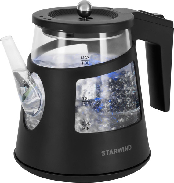 Изображение товара Электрочайник StarWind SKG2113 (черный/прозрачный)