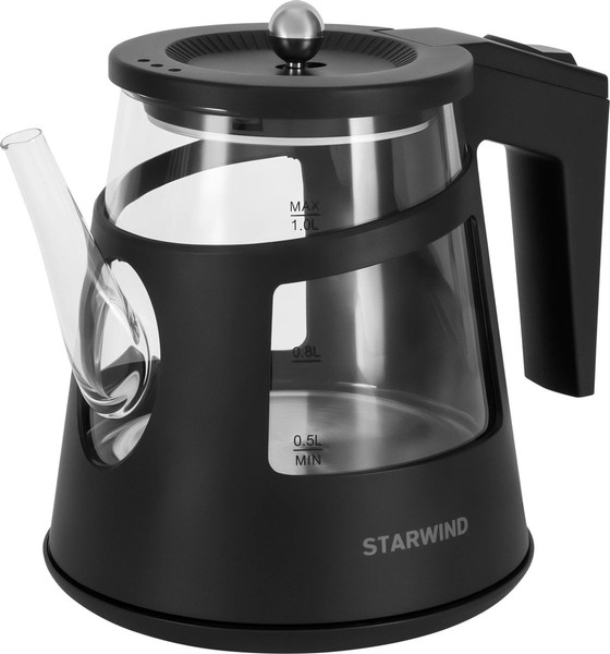 Изображение товара Электрочайник StarWind SKG2113 (черный/прозрачный)