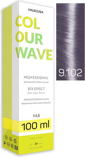 Изображение товара Крем-краска для волос Malecula Colour Wave тон 9.102 (100мл, очень светлый блонд метталик фиолетовый)