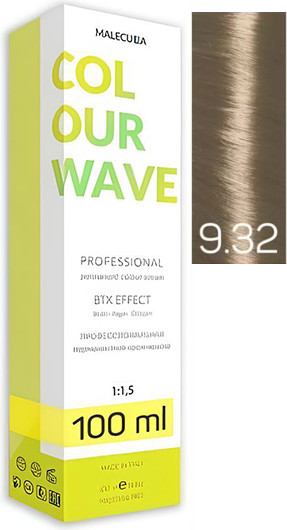 Крем-краска для волос Malecula Colour Wave тон 9.32 (100мл, очень светлый бежевый блонд) — фото 3