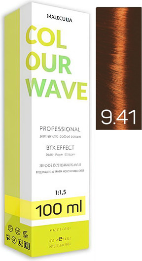 Изображение товара Крем-краска для волос Malecula Colour Wave тон 9.41 (100мл, очень светлый блонд холодный медный)