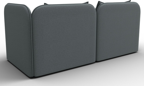 Изображение товара Тахта Лига Диванов Лига-094 НПБ / 132528 (рогожка Амур 07 серый/экокожа черный)