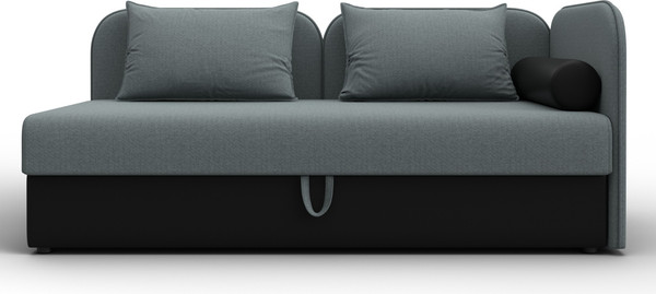 Изображение товара Тахта Лига Диванов Лига-094 НПБ / 132528 (рогожка Амур 07 серый/экокожа черный)