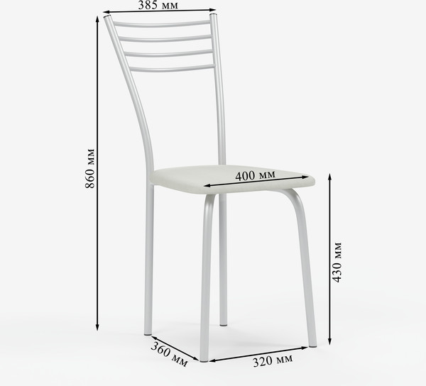 Изображение товара Стул Mio Tesoro Сигма (молочный/металлик)
