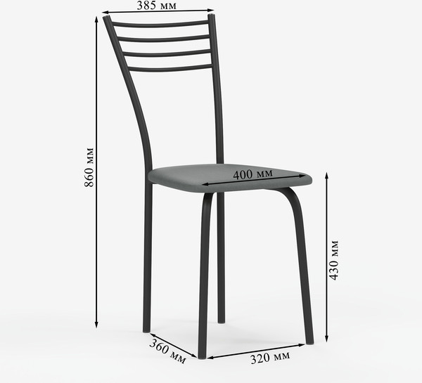 Изображение товара Стул Mio Tesoro Сигма (серый/черный)