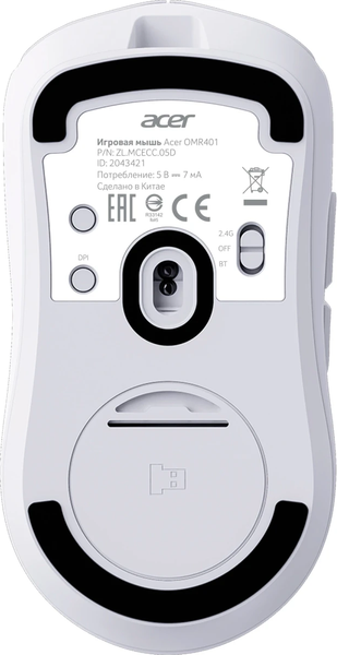 Изображение товара Мышь Acer OMR401 / ZL.MCECC.05D (белый)