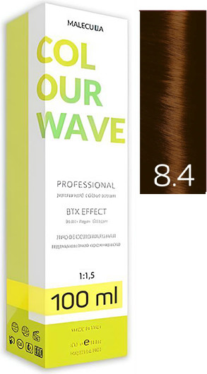 Изображение товара Крем-краска для волос Malecula Colour Wave тон 8.4 (100мл, светлый медный блонд)