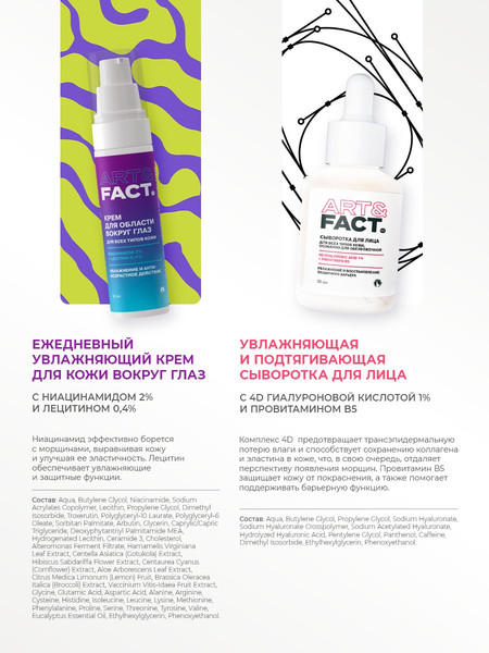 Изображение товара Набор косметики для лица Art&Fact Адвент-календарь Для лица с чувствительной и сухой кожи New