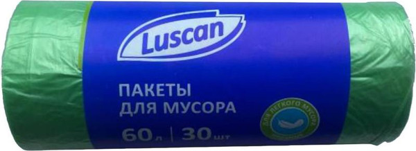 Изображение товара Пакеты для мусора Luscan 60л / 1557724 (30шт, зеленый)