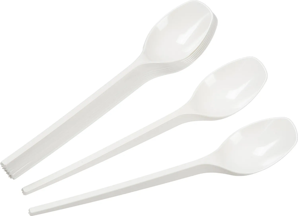 Изображение товара Набор одноразовых ложек Комус Стандарт / 863857 (100шт, белый)