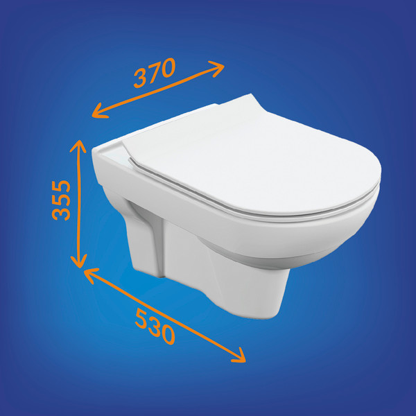 Изображение товара Унитаз подвесной с инсталляцией Cersanit City DPL EO Slim + Aqua 40 Smart M / 69331 (с кнопкой Estetica хром глянцевый)