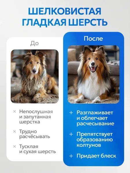 Изображение товара Шампунь для животных Septivit Pets Для собак с длинной шерстью (1л)