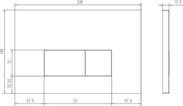 Изображение товара Кнопка для инсталляции Oliveeka OL-V3-BGM (матовый оружейный металл)
