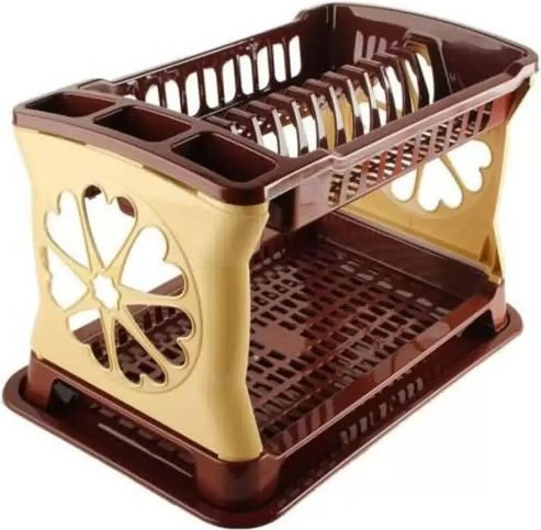 Изображение товара Сушилка для посуды Русспласт Лидия / РП-121-ТК (темно-коричневый/бежевый)
