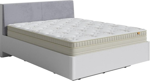 Изображение товара Двуспальная кровать Proson Voyage 180x190 (белый жемчуг/Teddy 318 мокрый асфальт)