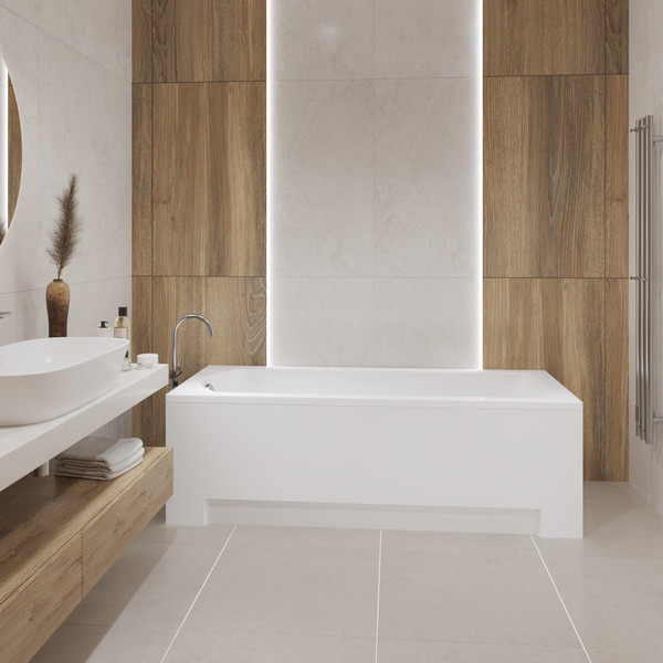 Изображение товара Ванна акриловая Lauter Amelia 170 / 21204070 (с каркасом и сифоном 21Y31001 матовый черный)