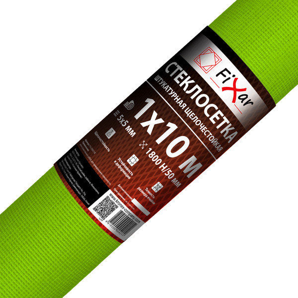 Изображение товара Стеклосетка Fixar Штукатурная CCШ-160 / FIX-0003/10 (1х10м, ультразеленый)