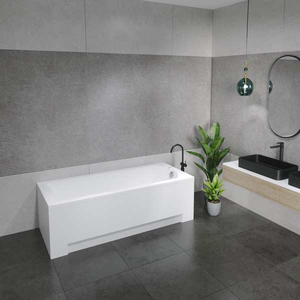 Изображение товара Ванна акриловая Lauter Amelia 170 / 21204070 (с ножками, лицевым экраном белого цвета и сифоном 21Y11020 хром)