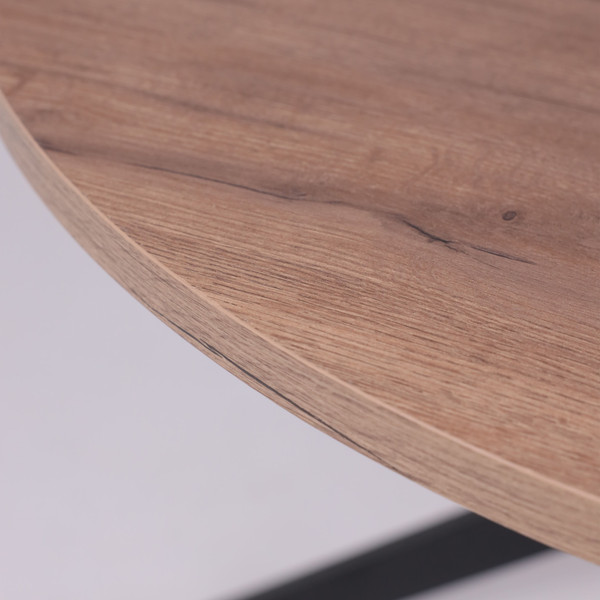 Изображение товара Обеденный стол Listvig Vega раздвижной D100-135x75 ( дуб веллингтон/черный)