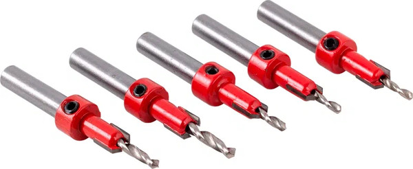 Изображение товара Набор сверл Vira HSS с зенкером 8мм карбид вольфрама WC / 552052 (5шт)