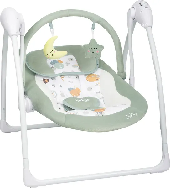 Изображение товара Качели для новорожденных INDIGO Star light (зеленый)