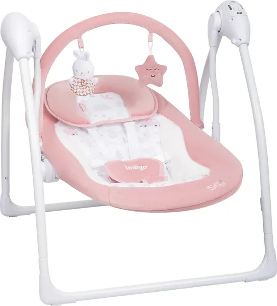 Изображение товара Качели для новорожденных INDIGO Star light (розовый)