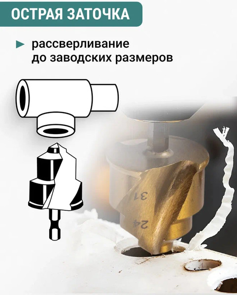 Изображение товара Набор сверл Vira 15-19/18-24/24-31мм для полипропиленовых труб PPR / 551404