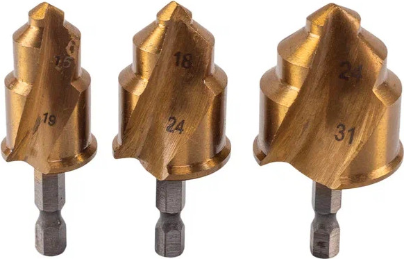 Изображение товара Набор сверл Vira 15-19/18-24/24-31мм для полипропиленовых труб PPR / 551404