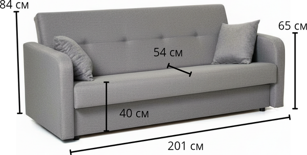 Изображение товара Диван Sundays Home Надежда (рогожка светло-серая)