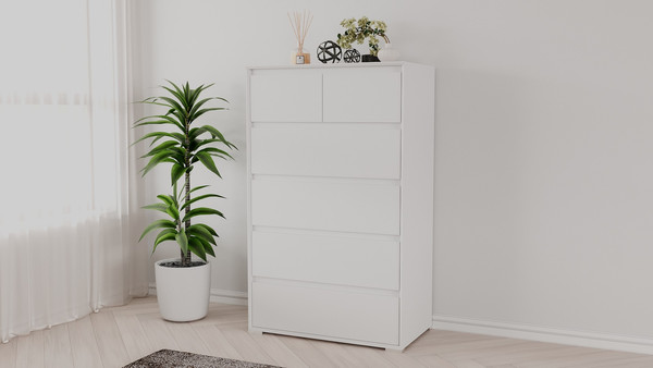 Изображение товара Комод Рэйгрупп Aleksa РГ-05-ВВ ARG-5-ВВ  (белый премиум/белый премиум)