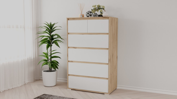 Изображение товара Комод Рэйгрупп Aleksa РГ-05-ЕВ ARG-5-EВ (дуб элисон/белый премиум)