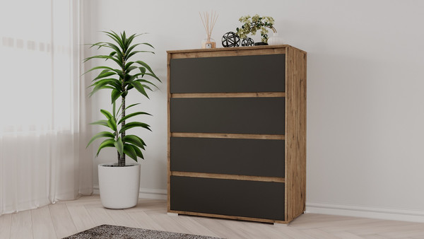 Изображение товара Комод Рэйгрупп  Aleksa РГ-04-WK ARG-4-WK (дуб веллингтон/кобальт)