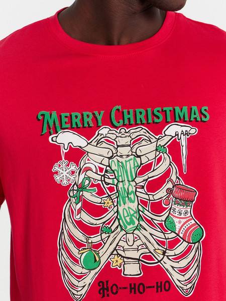 Изображение товара Комплект домашней одежды Mark Formelle 591043 (р.100-90-170/176, красный/пряники-скелеты на черном)