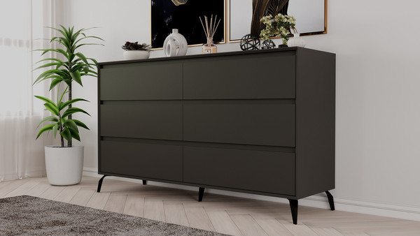 Изображение товара Комод Рэйгрупп Aleksa РГ-06-ККС ARG-6-KKС (кобальт/кобальт/черный)