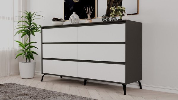 Изображение товара Комод Рэйгрупп Aleksa РГ-06-КВС ARG-6-KВС (кобальт/белый/черный)