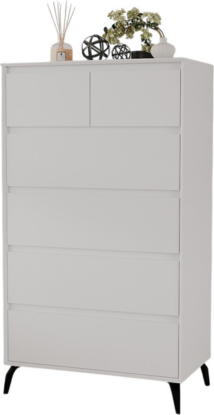 Изображение товара Комод Рэйгрупп Aleksa РГ-05-ВВС ARG-5-ВВС (белый премиум/белый премиум/черный)