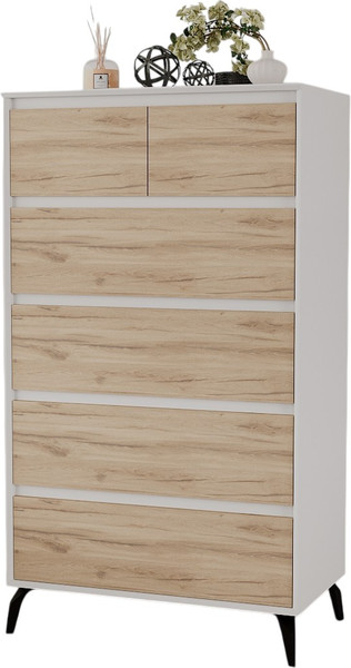 Изображение товара Комод Рэйгрупп Aleksa РГ-05-ВЕС ARG-5-ВЕС (белый премиум/дуб элисон/черный)