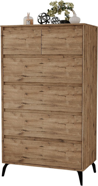 Изображение товара Комод Рэйгрупп Aleksa РГ-05-WWС ARG-5-WWС (дуб веллингтон/дуб веллингтон/черный)