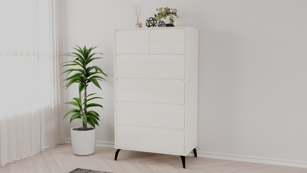 Изображение товара Комод Рэйгрупп Aleksa РГ-05-YYС ARG-5-YYС (ясень снежный/ясень снежный/черный)