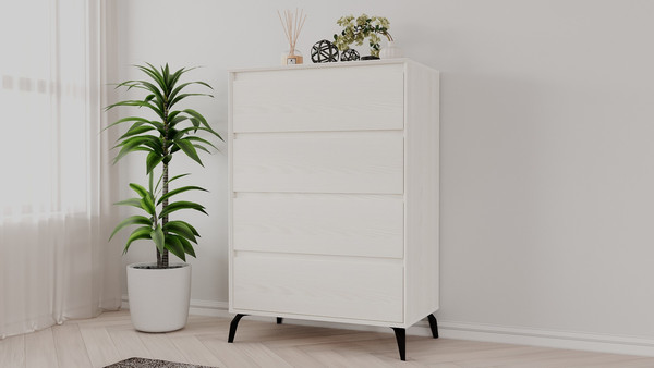 Изображение товара Комод Рэйгрупп  Aleksa РГ-04-YYС ARG-4-YYС (ясень снежный/ясень снежный/черный)