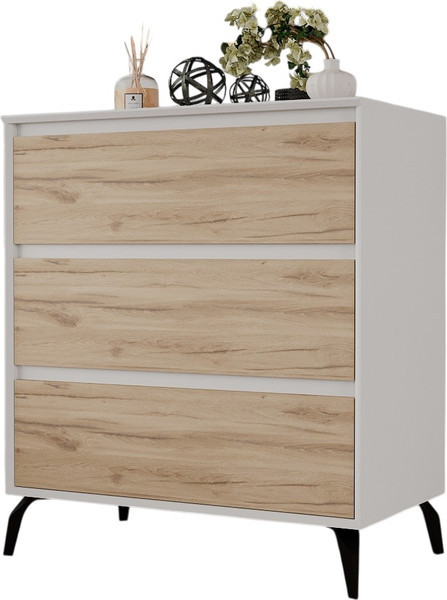 Изображение товара Комод Рэйгрупп  Aleksa РГ-03-ВЕС ARG-3-ВЕС (белый премиум/дуб элисон/черный)