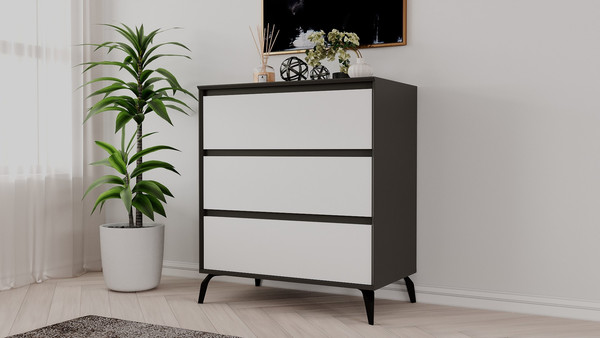 Изображение товара Комод Рэйгрупп Aleksa РГ-03-КВС ARG-3-KВС  (кобальт/белый/черный)