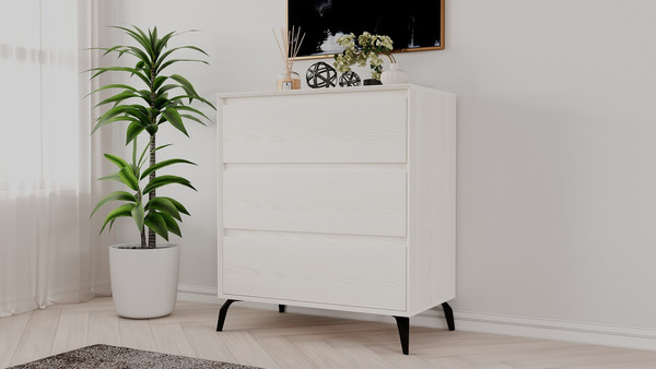 Изображение товара Комод Рэйгрупп Aleksa РГ-03-YYС ARG-3-YYС  (ясень снежный/ясень снежный/черный)