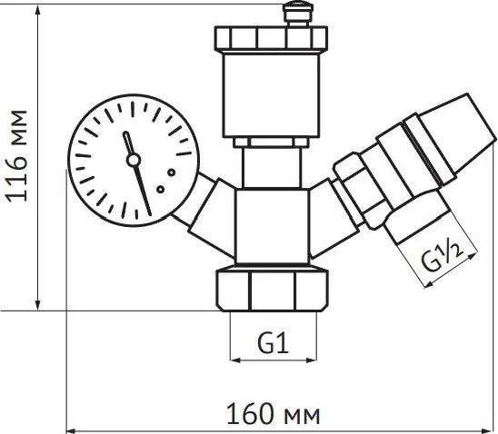 Изображение товара Группа безопасности Unipump 1"-1/2" Слим / 64670