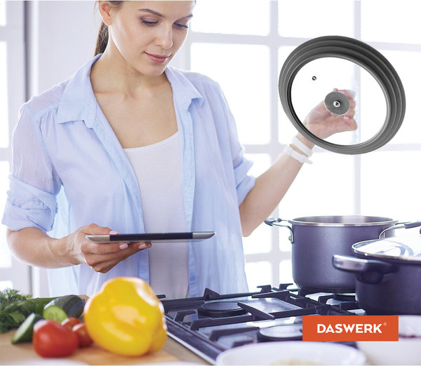 Изображение товара Крышка стеклянная Daswerk Универсальная / 607591 (серый)