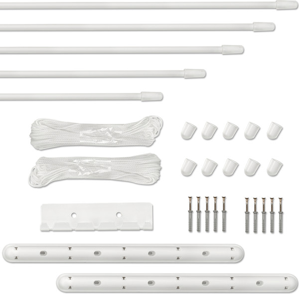 Изображение товара Сушилка для белья Sundays Home Потолочная 5 прутьев 110см (алюминий/белый)