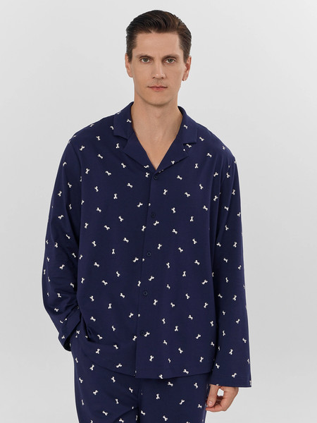 Изображение товара Комплект домашней одежды Mark Formelle 591041 (р.100-90-182/188, белые лошади на темно-синем)