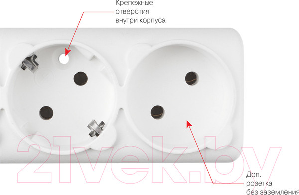 Изображение товара Сетевой фильтр Power Cube SPG(5+1)-16B (1.9м, белый)